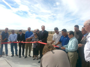 Mayor Richard Berry and other dignitaries cut the ribbon on the finished Project